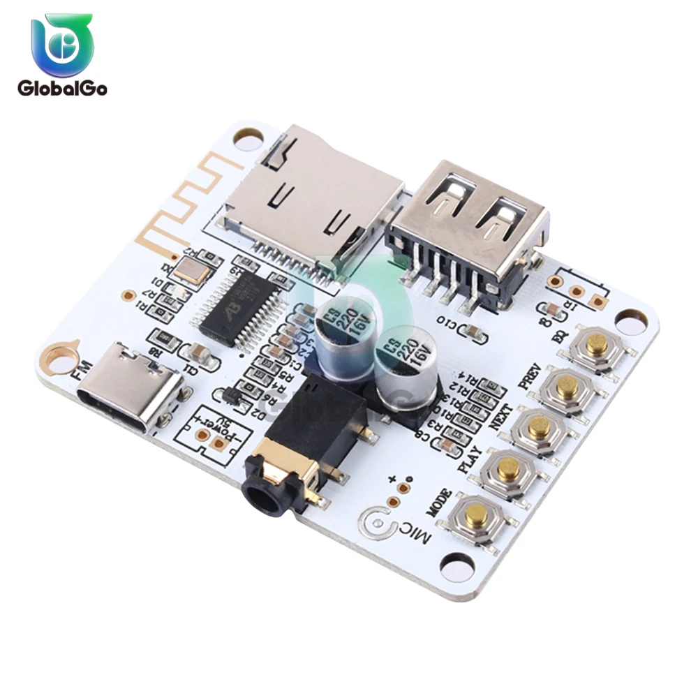 لوحة استقبال صوت بلوتوث DC5V وحدة استريو موسيقى لاسلكية مع فتحة بطاقة TF USB مخرج تشغيل فك التشفير