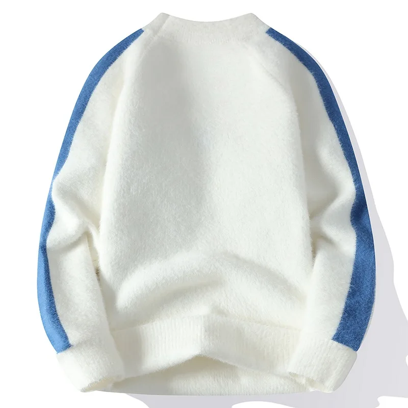 سترة كلاسيكية مكونة من 25 نمطًا سميكة بنصف الياقة العالية مع ملابس محبوكة فضفاضة بأكمام طويلة للشباب #1