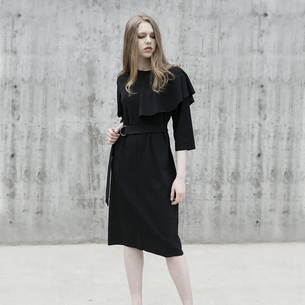 

Оригинальный дизайн, хлопковое макси-платье с асимметричным подолом, художественное, элегантное, женское, весна-лето, модное, класса люкс, холодный оттенок