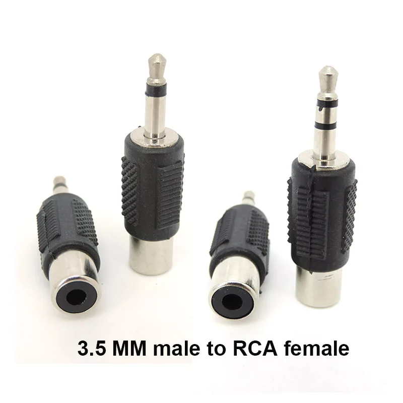 1Pc Audio RCA Jack Connector To Jack 3.5 MM male to RCA female Mono 2/3 pole Stereo Adapter Plug for Amplifiers Headphone