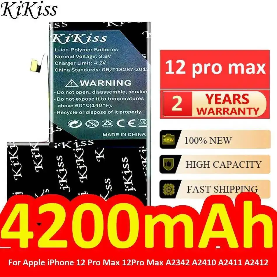 Mobile Phone Battery High-Capacity For Apple iPhone 12 Pro Max 12Pro Max A2408 A2342 A2411 A2410 Premium Replacement 4200mAh