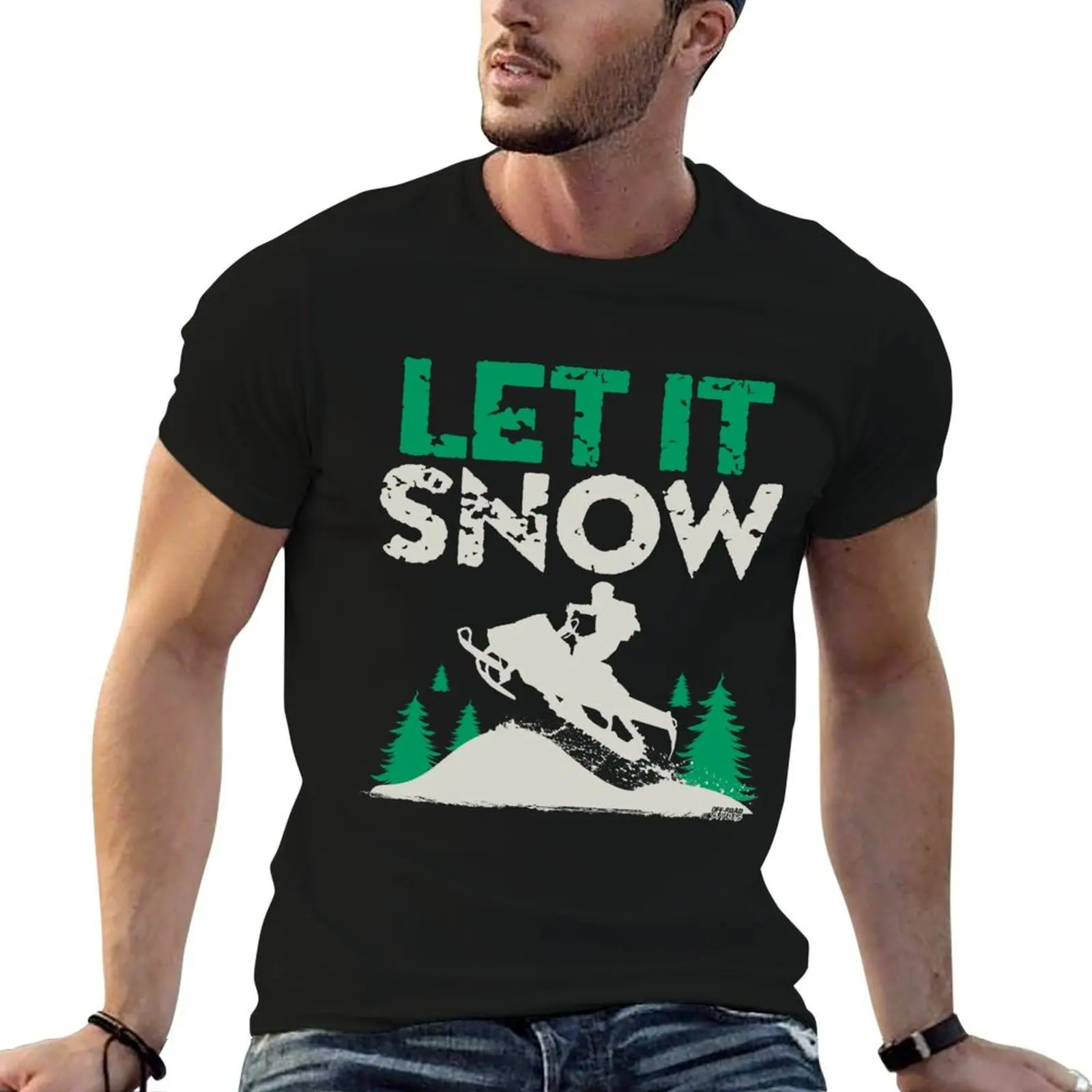 

Snowmobile Let It Snow T-Shirt man t shirts graphic man t shirt luxury t shirts cotton 100% T-shirt