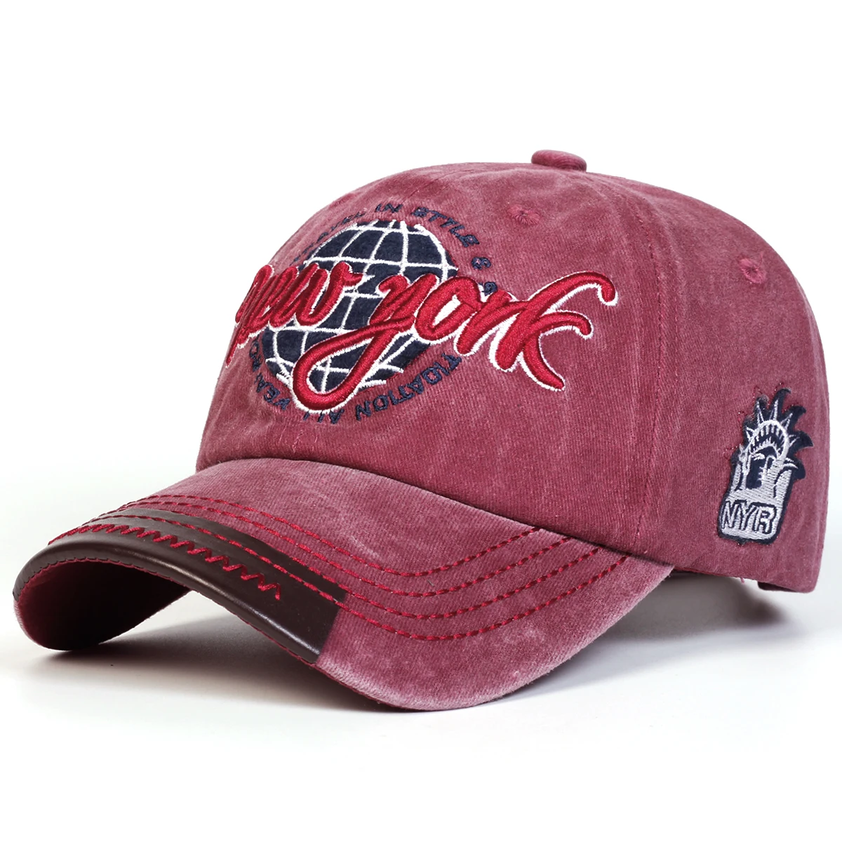 Unisex New York Baseballkappen mit Stickerei, verstellbar, für Frühling und Herbst, lässiger Sonnenschutzhut – Detail 8