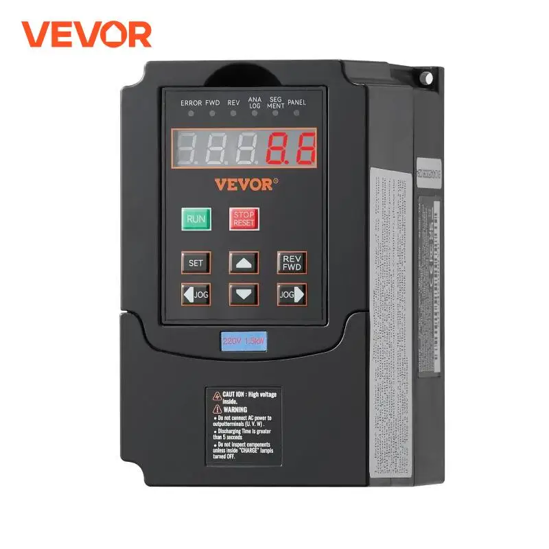 VEVOR 1.5KW VFD Inverter 1 or 3 Phase 220V Output Variable Frequency Drive Converter VFD for Spindle Motor CNC Speed Control