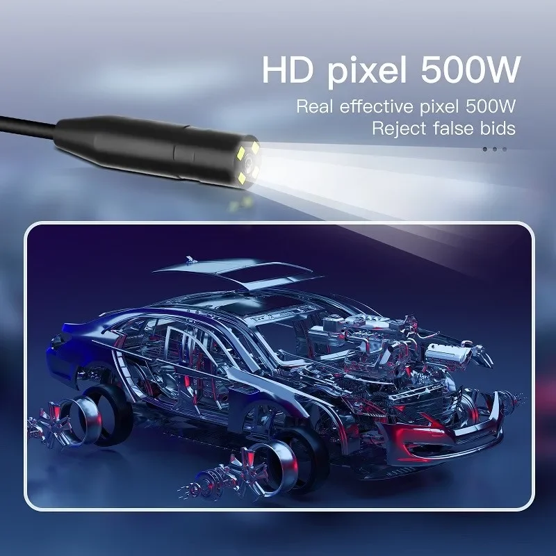 15/20m 12mm 5MP Endoscope Borescope Sewer Pipe Channel Inspection Camera 4k For Android Cars Automotive Tools Full Hd Endoscope
