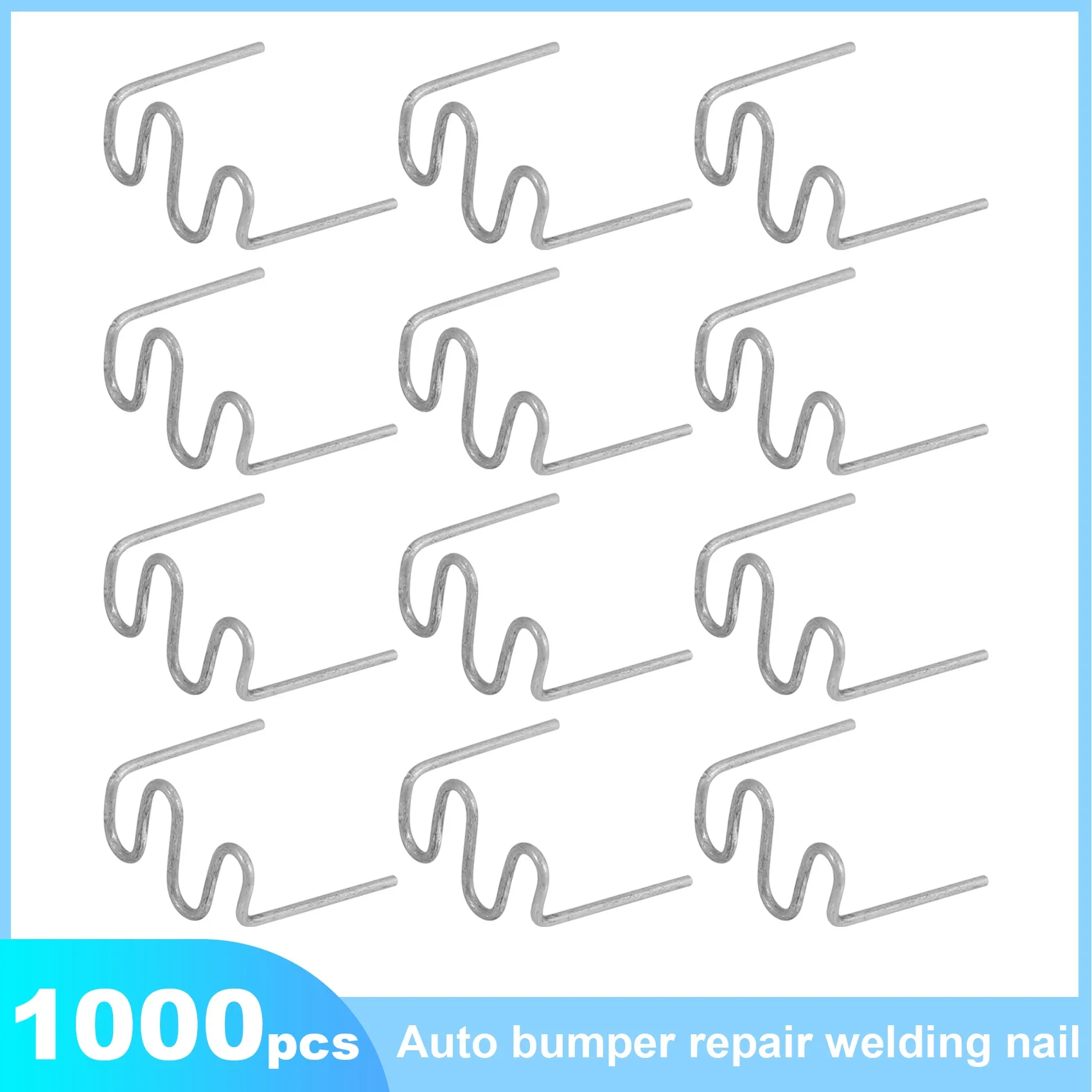 1000Pcs Staples for Hot Stapler Plastic Repair Wave Staples Bumper Bodywork Repairs 0.8mm S Wave Staples