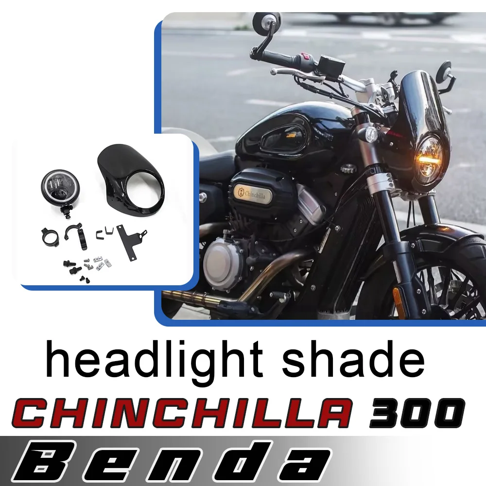 

For BENDA Chinchilla BD 300 headlight windshield hood high-gloss angel eye headlight instrument forward bracket