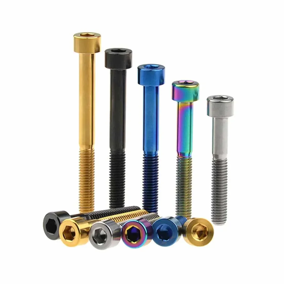 1PCS Titanium Bolts M8 x 15 20 25 30 35 40 45 50 60 70mm Allen Key Head Bolt Screws for Bicycle Motorcycle Car - Detail 1