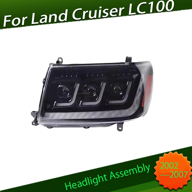 

Headlight Assembly Fit for Toyota Land Cruiser LC100 2002 2003 - 2007 Modified LED Lens Daytime Running Light Turn Signal Light