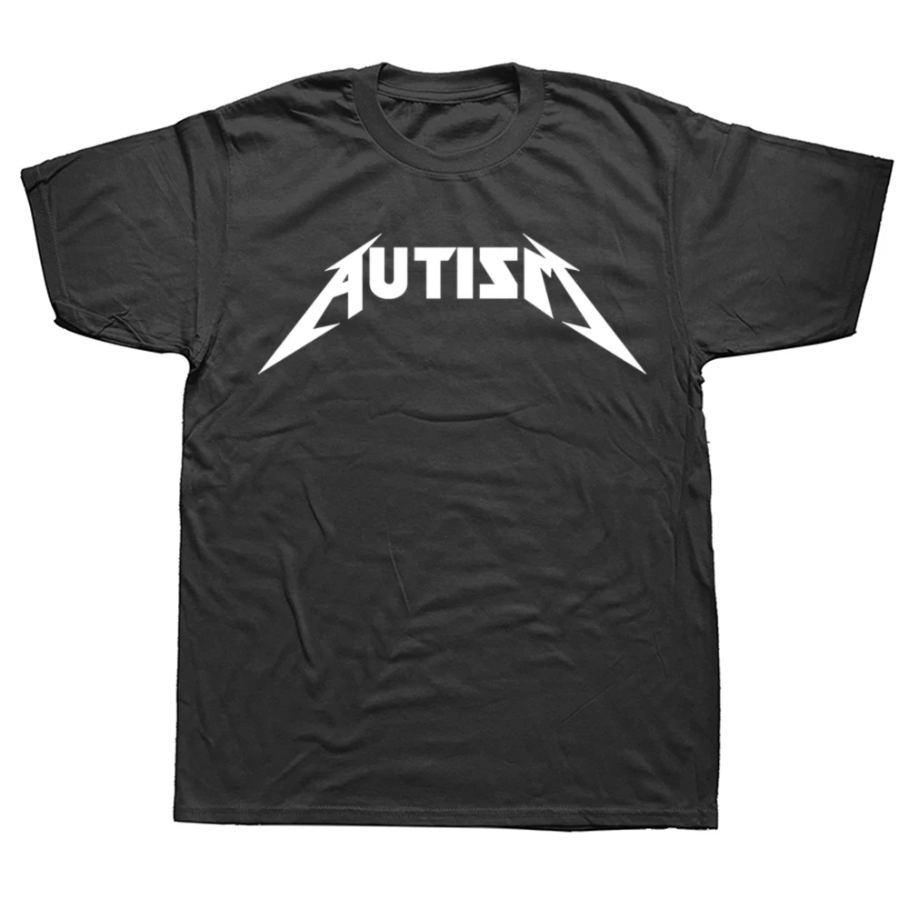 Autism Metal Rock Meme T-shirt Men Women Fashion Hip Hop Short Sleeve Oversized T-shirts Summer Sport Loose T Shirt Tops