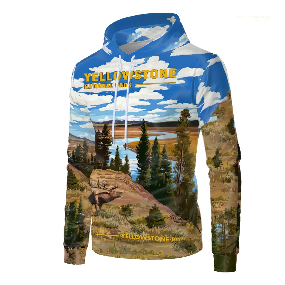 Yellowstone National Park Landscape 3d Printed Hoodies Mountaineering Style High Quality Sweatshirts Fashion Hip-Hop Casual Tops