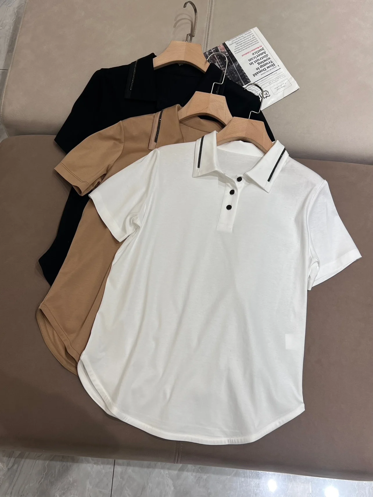 Klassisches einfarbiges Frühlings-Sommer-Baumwoll-lässiges Business-Polos hirt