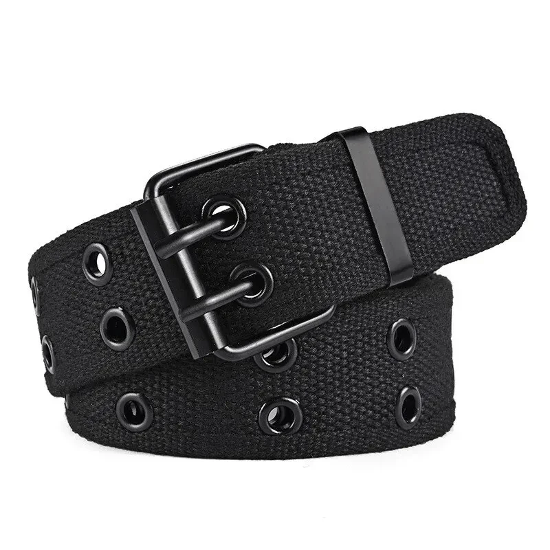 

New Style Men's Double Row Needle Buckle Woven Belt Leisure Sports Outdoor Work Belt with Cargo Pants Jeans Belt for Women