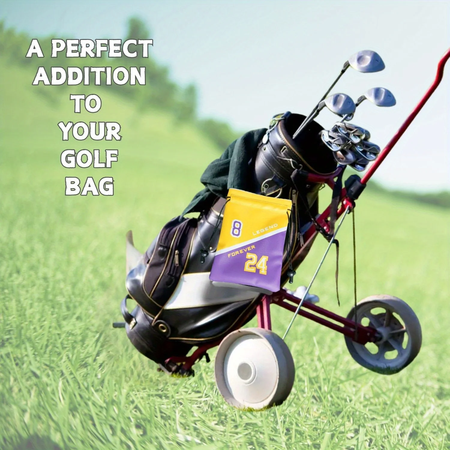 مضحك جولف الأشياء الثمينة الحقيبة رقم 24 نمط بو الجلود جولف المحملة الحقيبة مع الرباط إغلاق كرة جولف المحملة حقيبة يد إكسسوارات الغولف