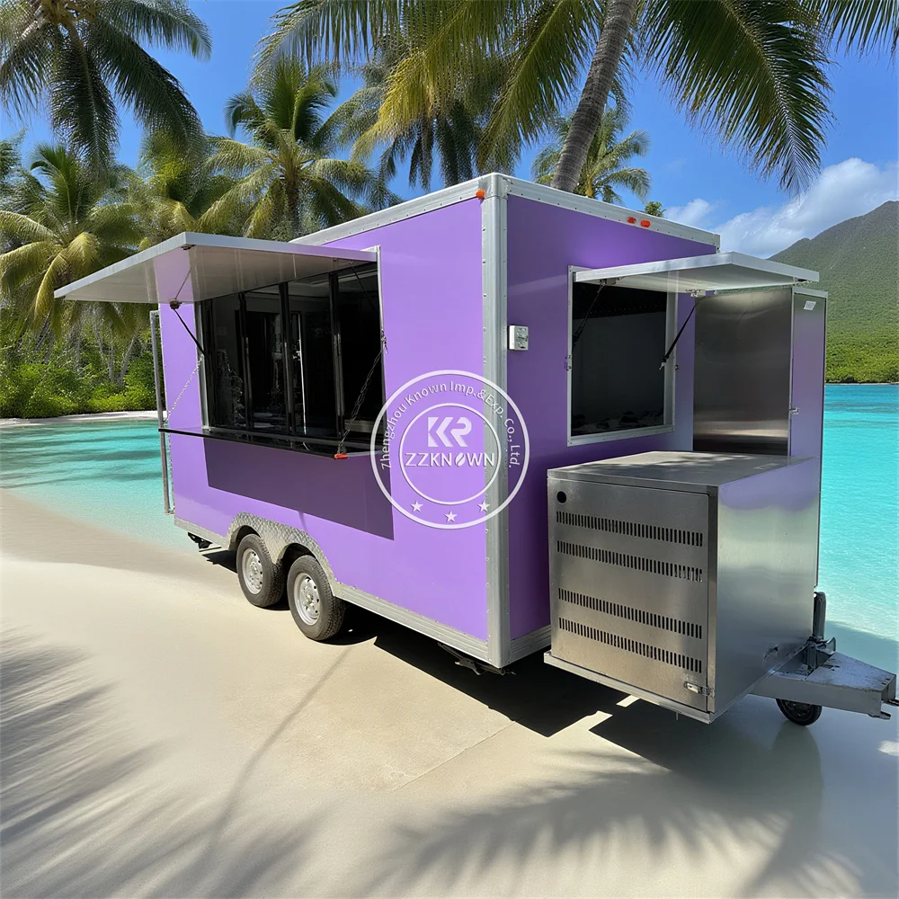 

Mobile Food Trailer Hot Dog Ice Cream Cart Street Restaurant Fast Food Cart Truck Concession Catering Truck For Sale