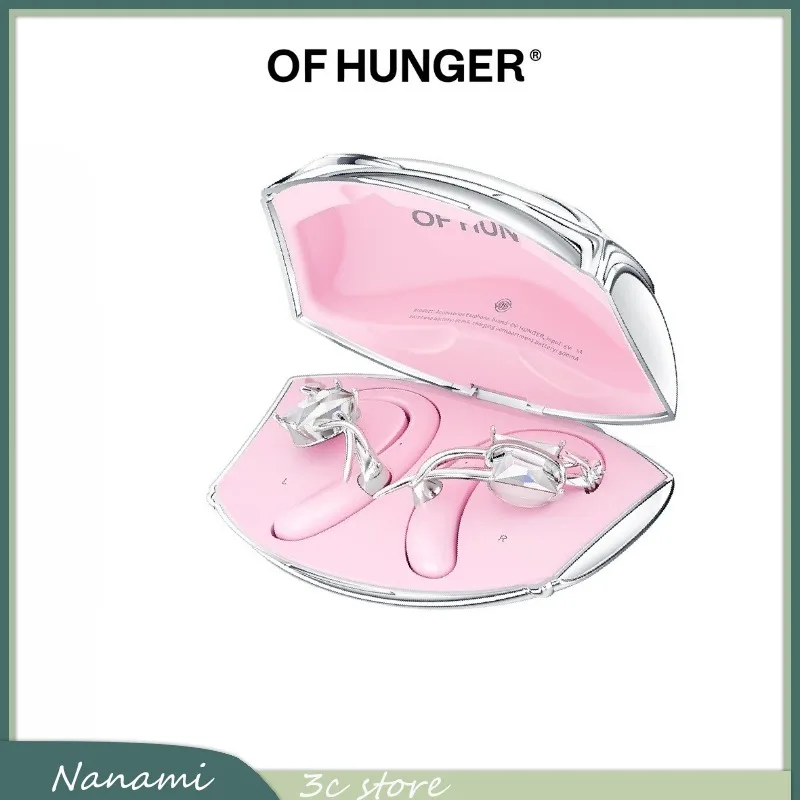 

OF HUNGER Bluetooth Earphones Limited Edition Millennium Pink White Stone Open-Style OWS Accessory Bluetooth Headphones