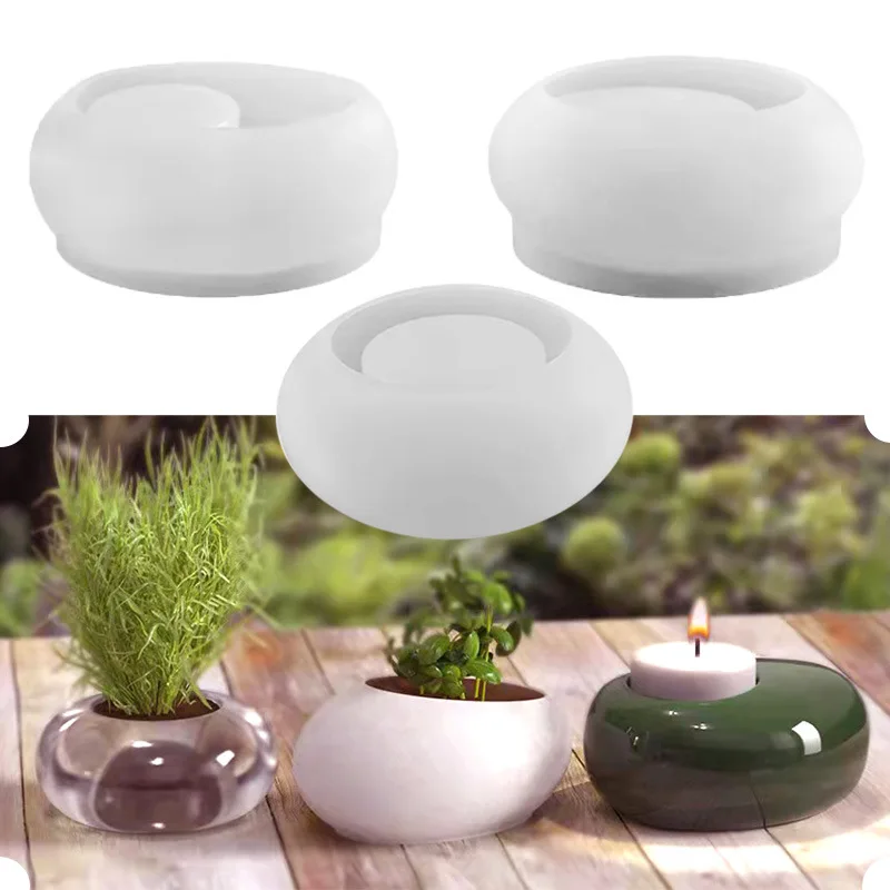 Moule naren silicone en résine de cristal bricolage, ornement ci-après, porte-bougie en forme d'oeuf, pot de plante de fleur, décoration d'élection, tirelire