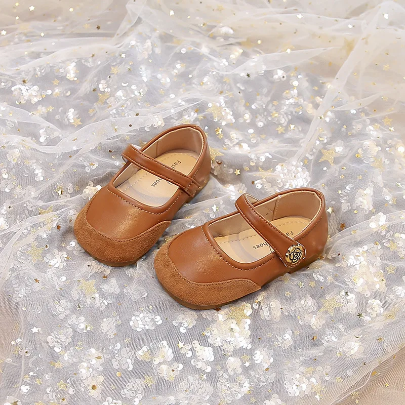 الفتيات زهرة الورد الصغيرة بولي أحذية أحذية من الجلد ربيع الخريف جديد أداء الأطفال أحذية بلون طالب المدرسة متعطل #2