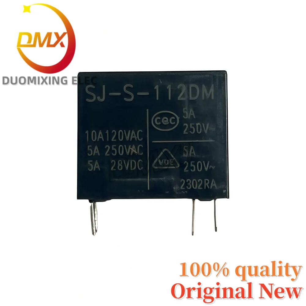 5PCS/LOT 100% New SJ-S-112DM Relay 4-Pin 5A Normally Open 12V Set