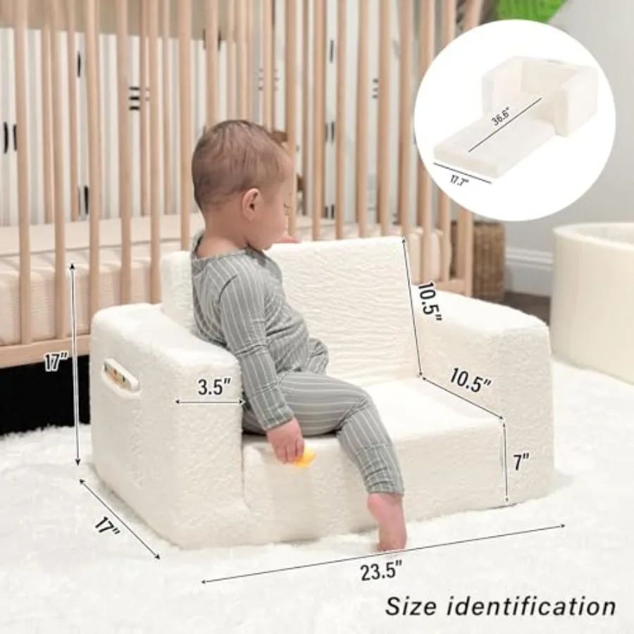 Sedia Divano Pieghevole per bambini Comoda sedia 2in1 Divano in peluche Pieghevole Bracciolo per bambini Divano a sdraio Divani da gioco convertibili a letto per