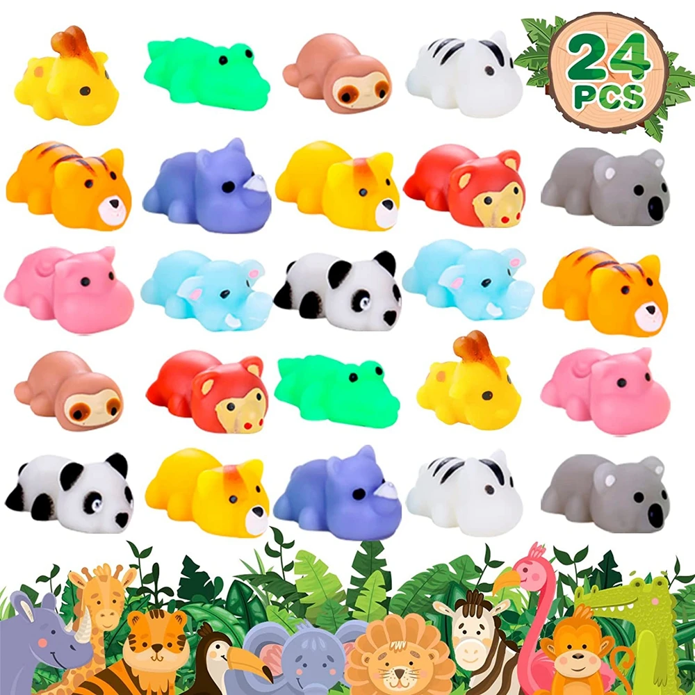 24 szt. Mini Mochi zwierzę losowe gniotki Kawaii Fidget zabawki sensoryczne odprężające na imprezę faworyzuje dzieci wypychacze do torebek