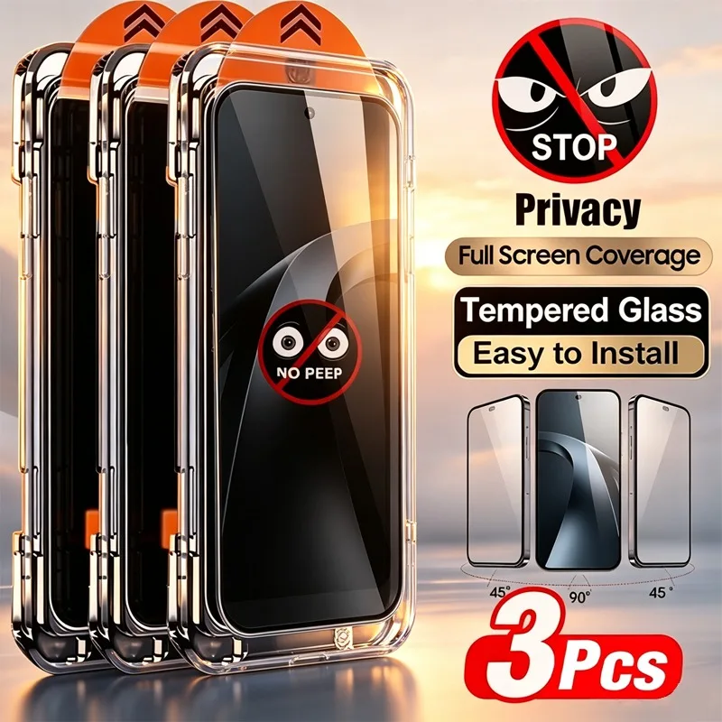 1-3PCS For Xiaomi Poco X7 Pro X8 Pro Max Easy Install Privacy Tempered Glass Screen Protector for F7 X6 X5 X4 X3 M6 M3 F6 C75C65