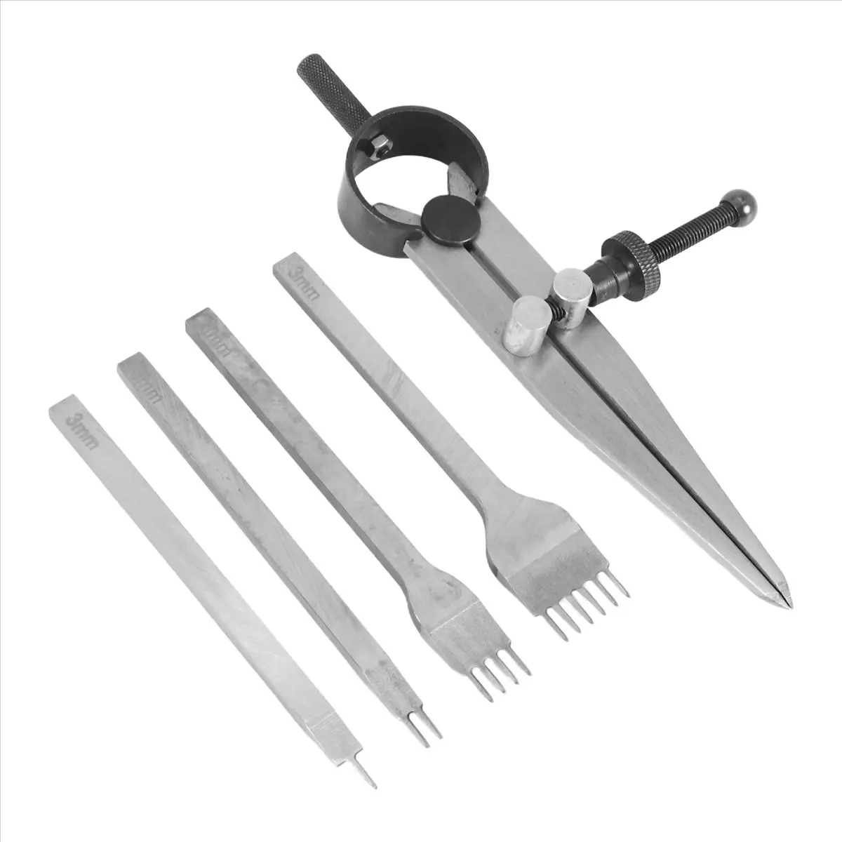 BUY A1750ZLeather Chisel Set, Prong Lacing Stitching Chisel Hole Punches Tool and Wing Divider for Leather Stitching