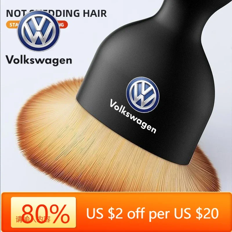 

Горячие эмблемы автомобиля, мягкая щетка, инструмент для очистки салона автомобиля, приборная панель, воздуховыпускное отверстие для Volkswagen VW GTI Rline R Polo Golf Pa