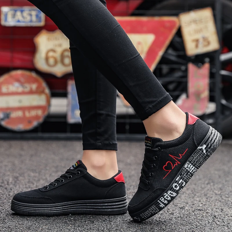 Women Vulcanized Shoes Sneakers Breathable Ladies Lace-up Canvas Shoes Female Flats Shoes Graffiti Casual Shoes Zapatos Hombe