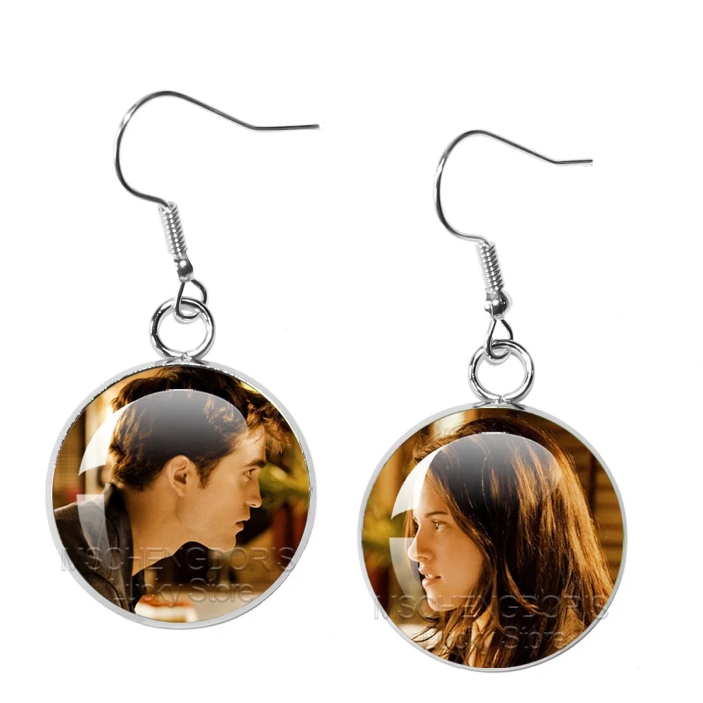 Classic Movie Twilight Character Bella Edward Glass Cabochon 20MM Pendant Earring Jewelry Accessories Charm Fans Gift Friend