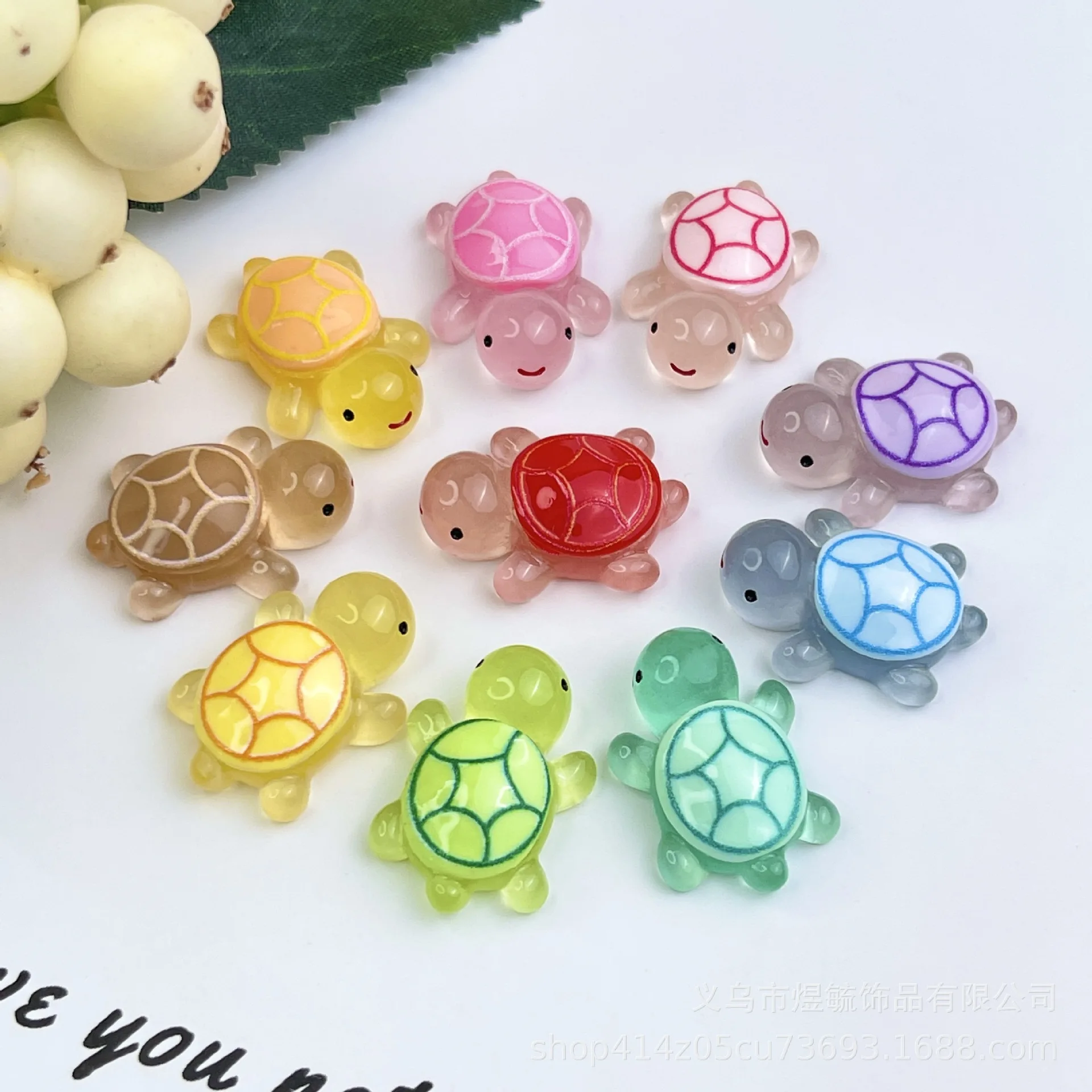 10pcs 5cm Night Light Turtle Champion Same Blind Bag Turtle Resin Ornament with Ten Color Printed Little Turtle Childrens Gift
