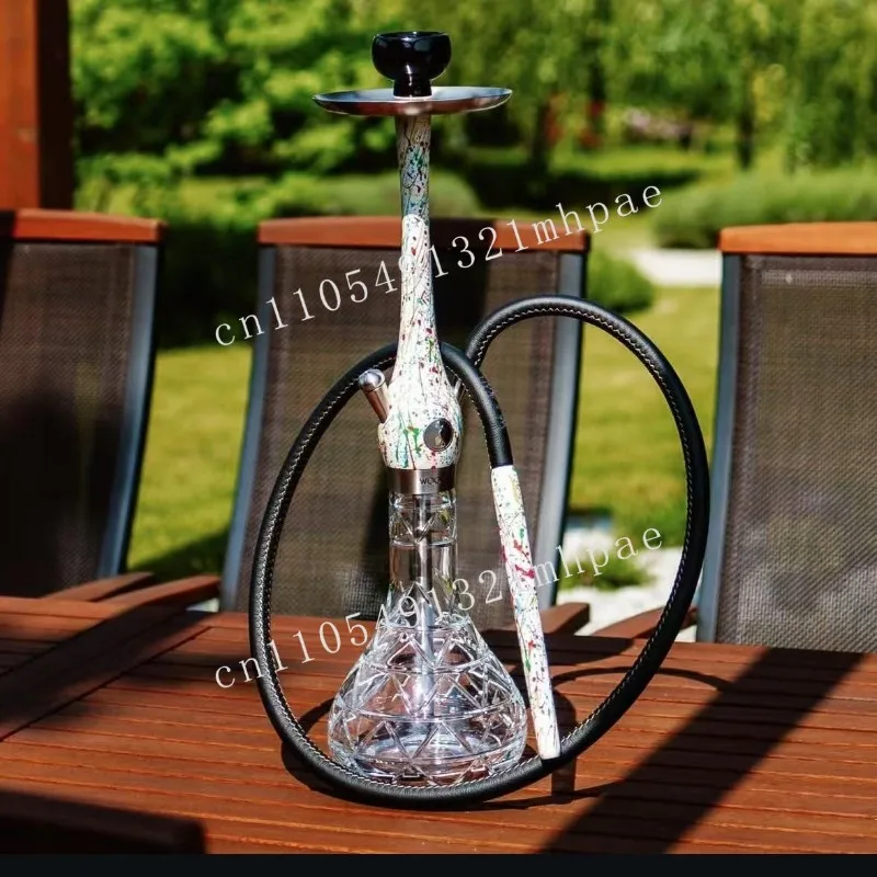 

Spot wooden stainless steel hookah hookah wooden handle packaging premium luxury