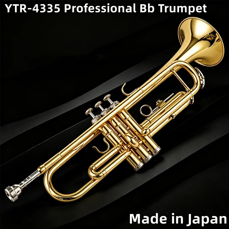 Professional B Flat Trumpet 4335 BB Silver Plated Brass Made in Japan with Leather Case - Quality Musical Instrument