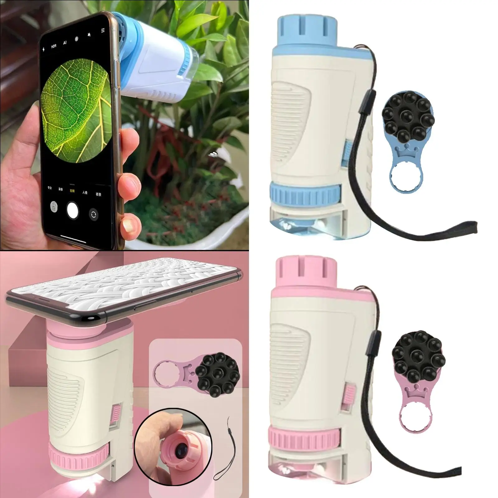 Handheld Microscope With LED Lamp Pocket Microscope Science Educational