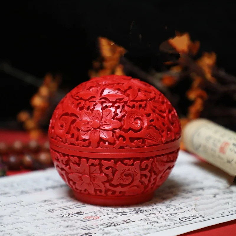 

Лаковая посуда, резная лаковая шариковая коробка, коробка для хранения орнаментов, изысканные поделки ручной работы