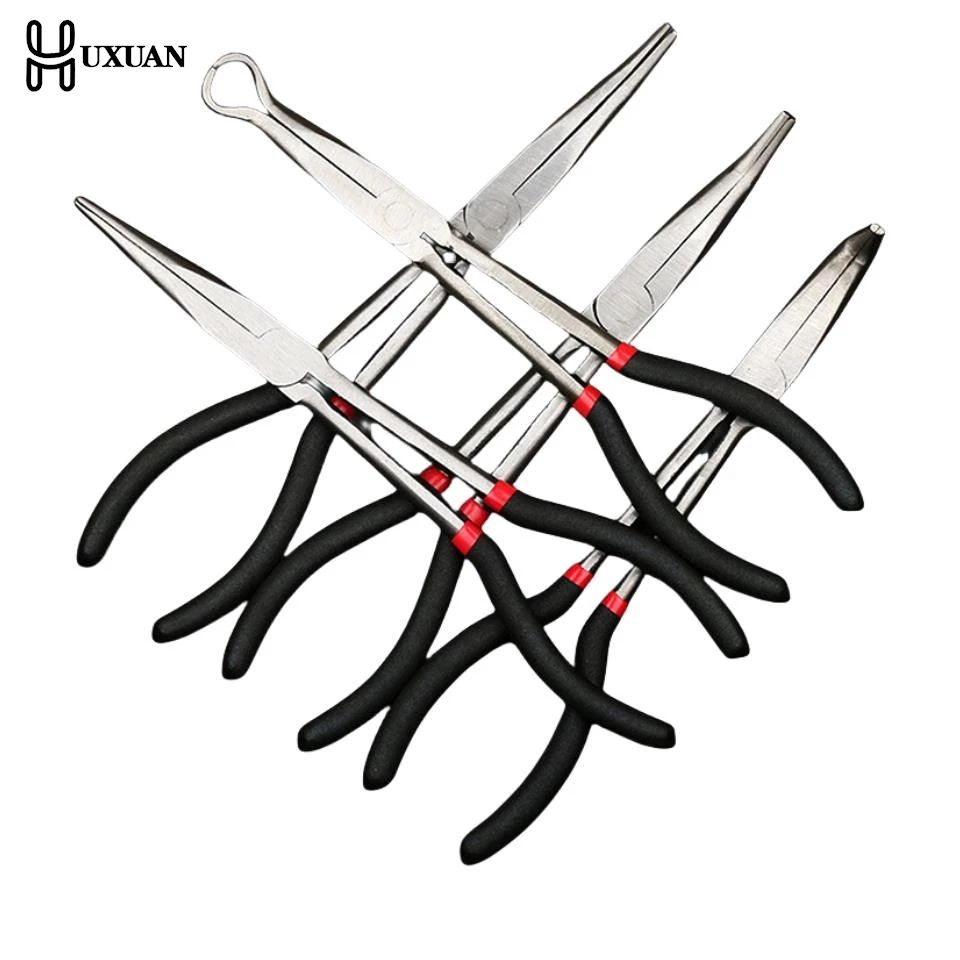 Long Nose Pliers Carbon Steel Non-slip Straight Plier 45/90 Degree Bent Nose Pliers for Machinist Engineer HandTool