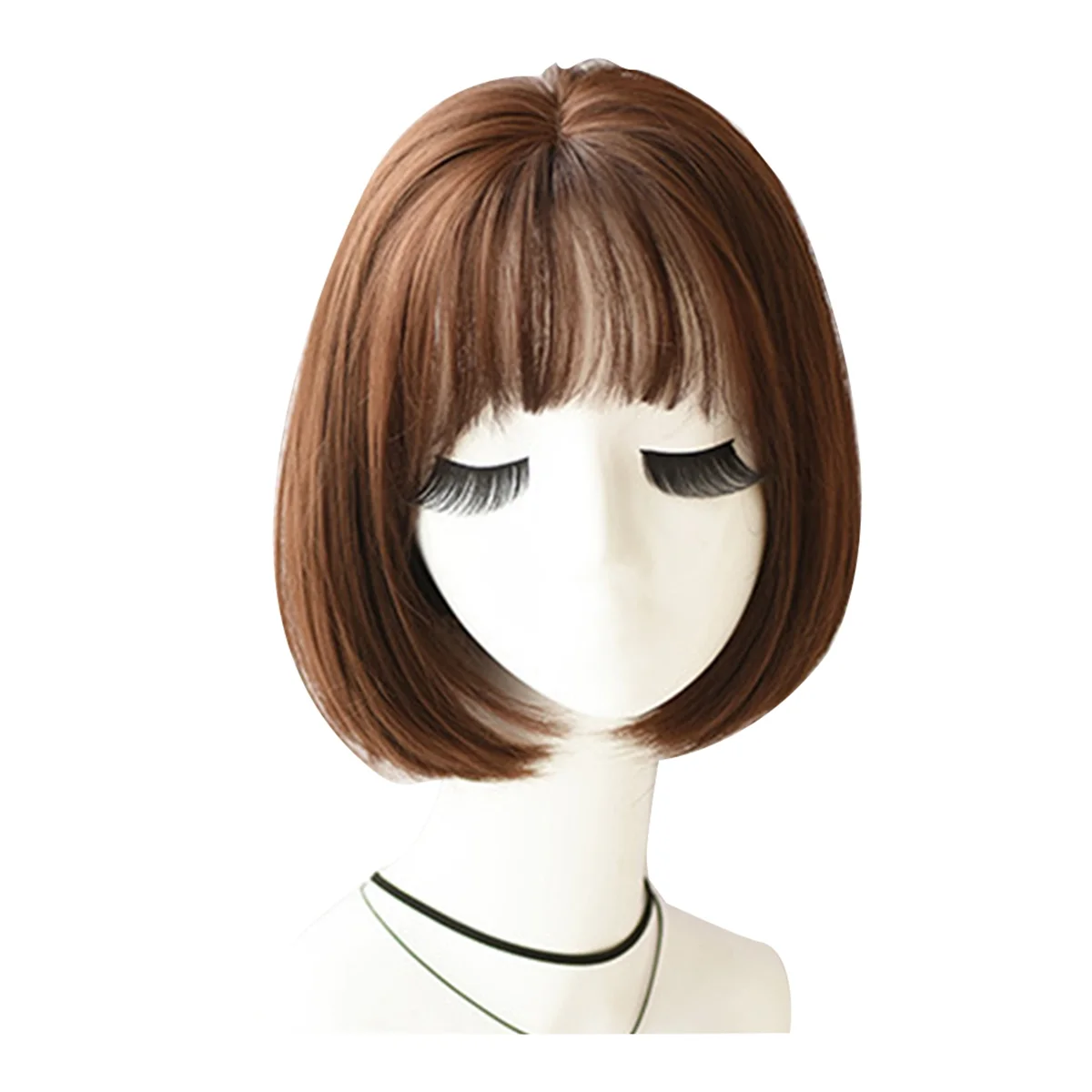 Wig Wig with Bangs for Women, Natural Looking Short Wig , Short Straight Wig for Daily Korea Versions 30cm