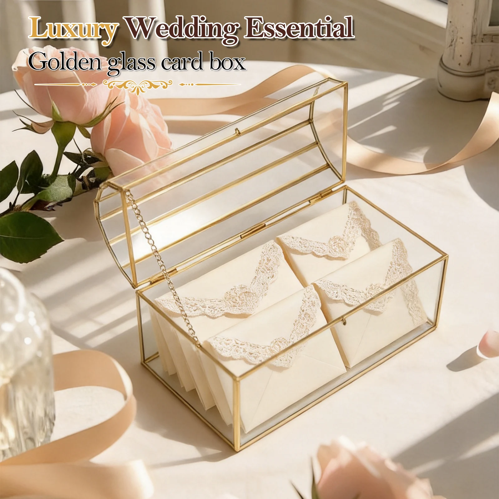 صندوق بطاقات زفاف زجاجي شفاف،  - مراجعة Card Index Box وسعره