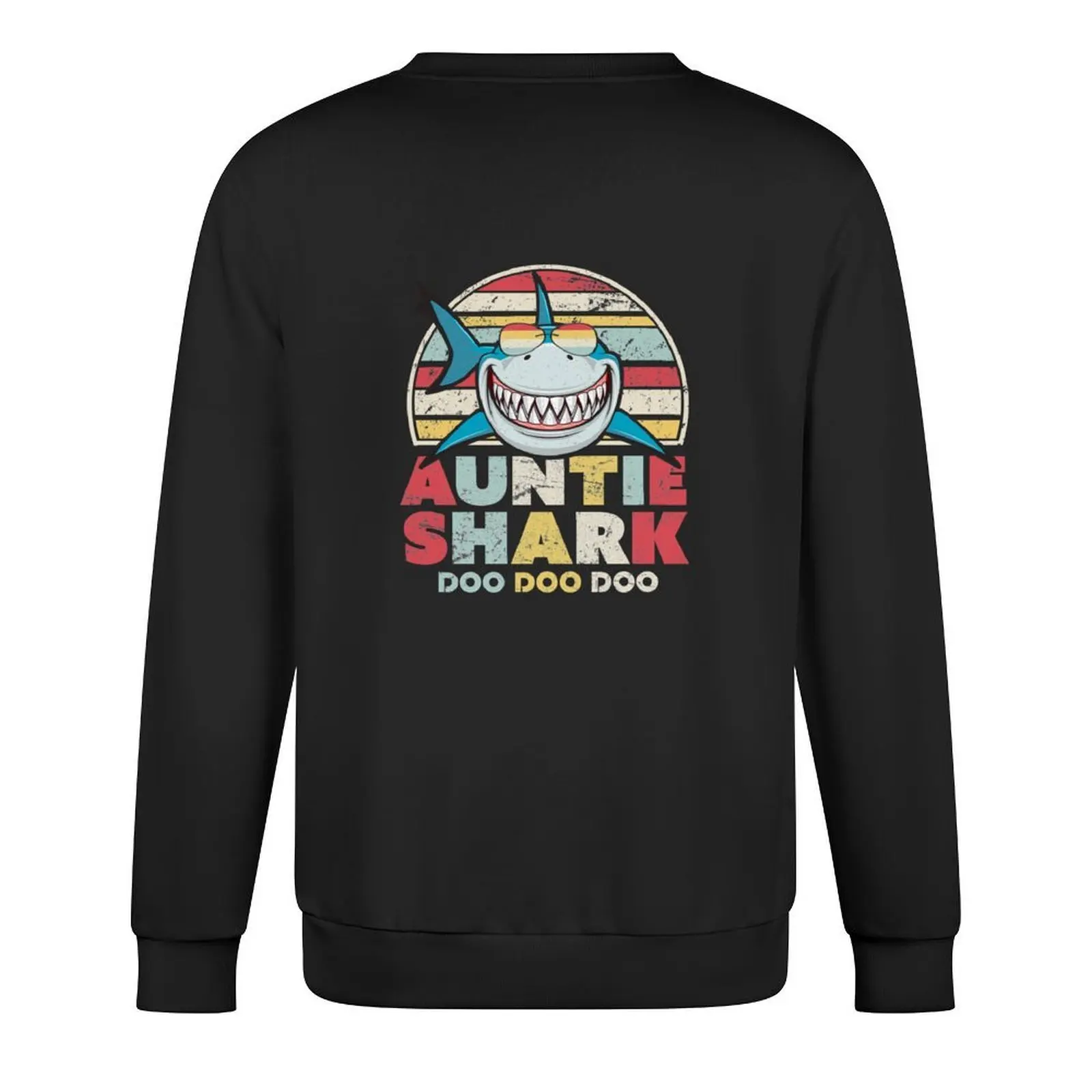 Auntie Shark Print. Doo Doo Doo Tee. Pullover mens clothing mens clothes autumn new products men's clothes oversize sweatshirts