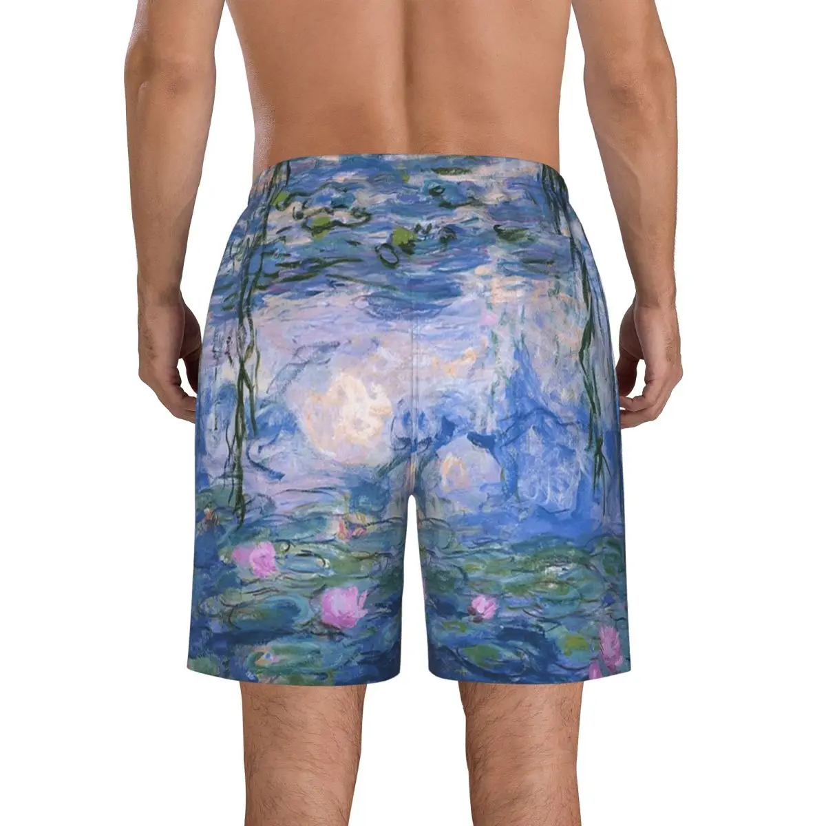 Claude Monet - Water Lilies Trunks Beach Board Shorts Casual Quick Dry Swim Summer Men Pants