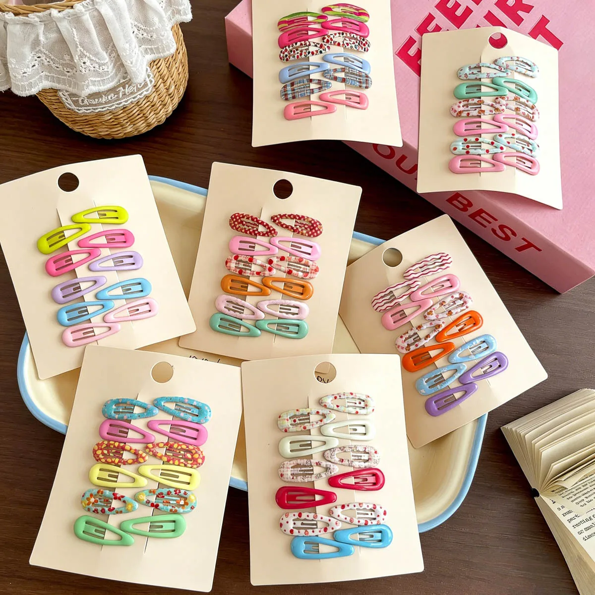 12pcs Children's Hair Clips Small Water Drop BB Clip Hairpin Barrettes Bangs Side Clip Kids Headwear Baby Girl Hair Accessories