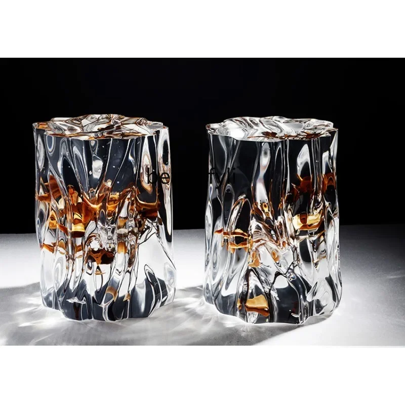 

Прозрачный смоляный пирс для гостиной, низкий табурет, акриловая платиновая хрустальная ветка и листья из массива дерева