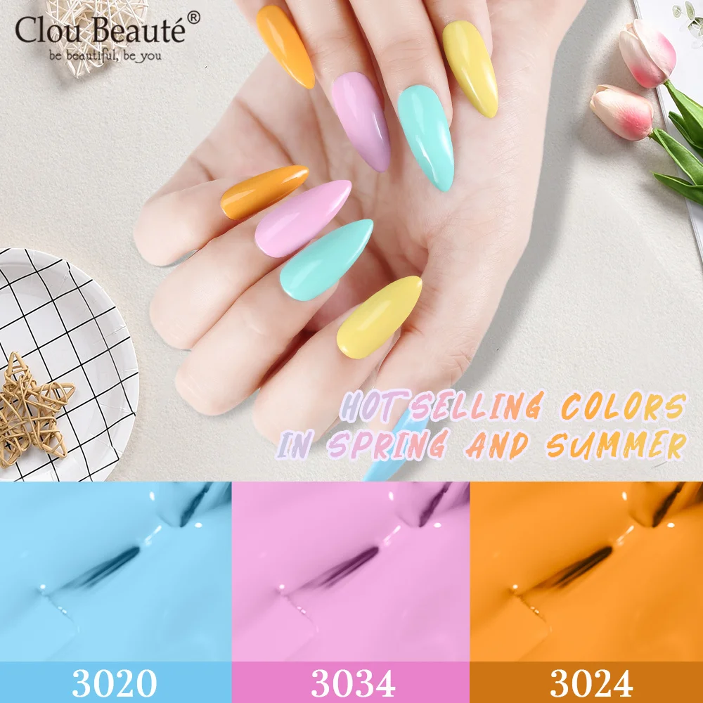 Clou Beaute 15ml 400+ Colors Fresh Spring Nail Gel Polish Semi Permanent Base Matte Velvet Top Coat UV Gel Varnish Nail Art