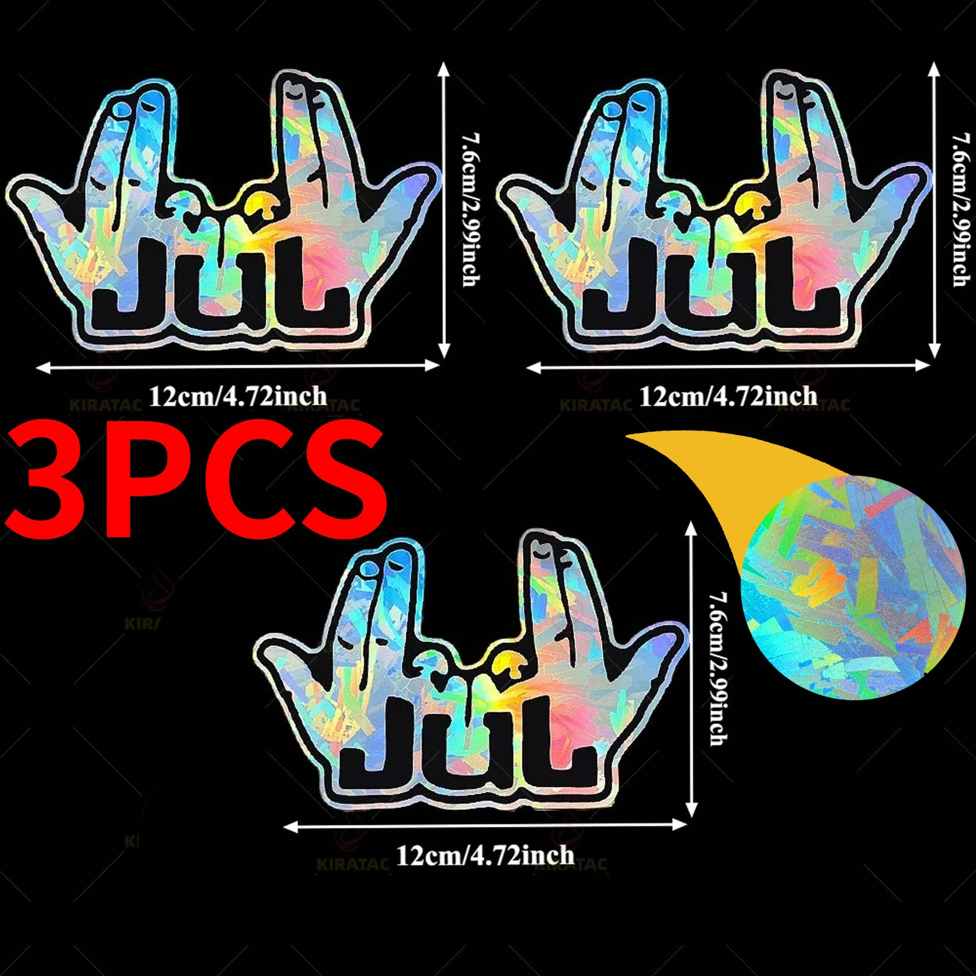 Fun JUL Finger Motorcycle Sticker, Waterproof, Decorative Car Sticker Suitable for Motorcycle Helmets, Scooter Shrouds view 2