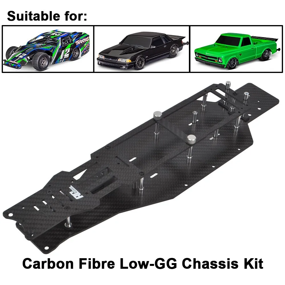 

Carbon LCG Chassis Upper Lower For Traxxas Drag Slash Mustang C10 Slash Mudboss