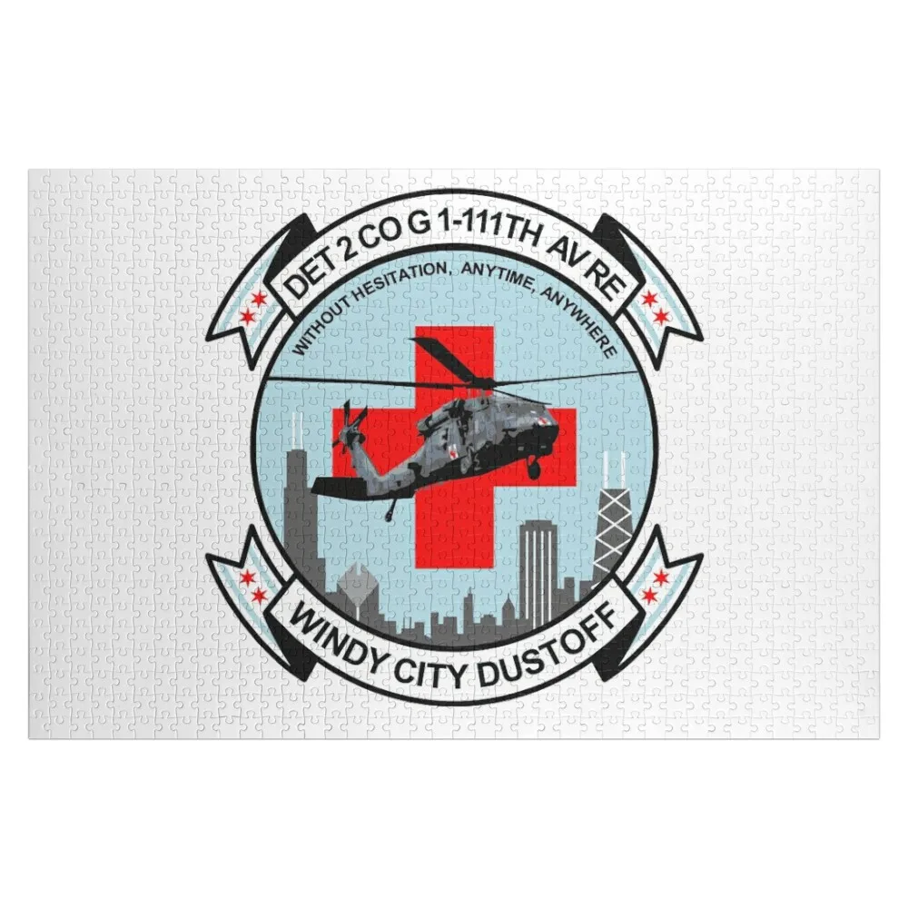 

Windy City Dustoff Patch Jigsaw Puzzle Photo Custom Gifts Wood Name Puzzle