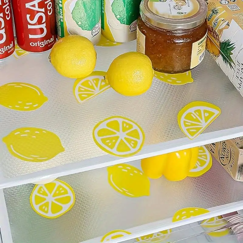 [S]4PCS PEVA Refrigerator Pad Waterproof Anti-oil Can Be Cut Washed Kitchen Placemat Drawer Shoe Cabinet Shelves Fridge Pad Home
