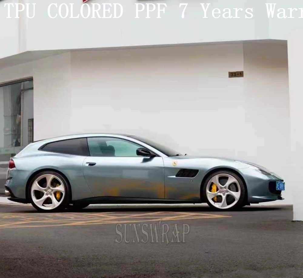 TPU Somato Blue Color PPF Car body Covering Film Wet Application Auto Body Protector for Vehicle Aircraft Boat Yacht 5x52ft/roll