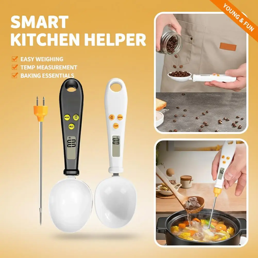 Digital Kitchen Scale Spoon High Precision Measuring Tool with LCD Display for Baking Coffee Flour Seasoning Liquid Ingredients - view 2
