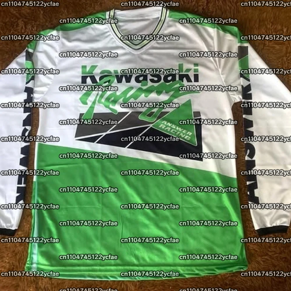 

Новинка осени 2025 года, гоночная команда Kawasaki, крутая футболка для гонок на мотоциклах, быстросохнущая футболка, мужская модная уличная велосипедная рубашка с длинным рукавом